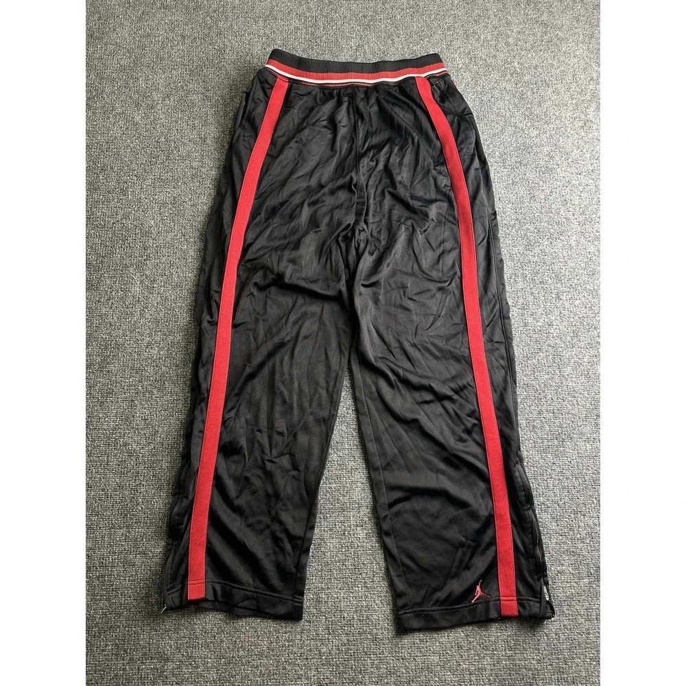Mens Jordan Dri-FIT Track Pants Black Red Tapered, Size L
